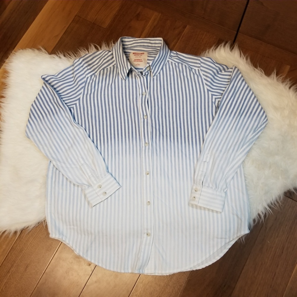Mossimo Ombre Striped Boyfriend Fit Down Top